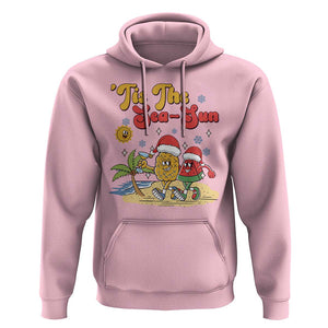 Funny Christmas In July Hoodie Tis The Sea Sun Retro Tropical Pineapple Watermelon TS11 Light Pink Print Your Wear