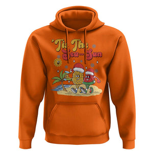 Funny Christmas In July Hoodie Tis The Sea Sun Retro Tropical Pineapple Watermelon TS11 Orange Print Your Wear