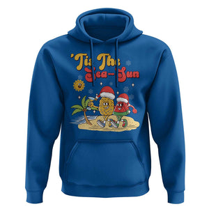 Funny Christmas In July Hoodie Tis The Sea Sun Retro Tropical Pineapple Watermelon TS11 Royal Blue Print Your Wear