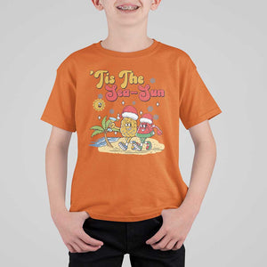 Funny Christmas In July T Shirt For Kid Tis The Sea Sun Retro Tropical Pineapple Watermelon TS11 Orange Print Your Wear