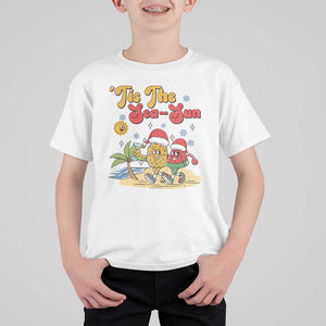 Funny Christmas In July T Shirt For Kid Tis The Sea Sun Retro Tropical Pineapple Watermelon TS11 White Print Your Wear