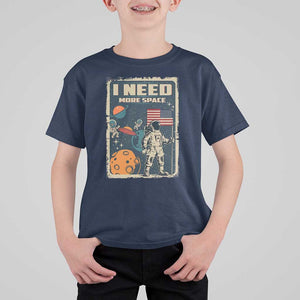 Funny I Need More Space T Shirt For Kid Retro Astronaut Spaceship Star Planets TS11 Navy Print Your Wear