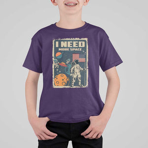 Funny I Need More Space T Shirt For Kid Retro Astronaut Spaceship Star Planets TS11 Purple Print Your Wear