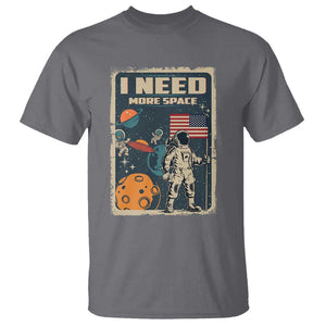 Funny I Need More Space T Shirt Retro Astronaut Spaceship Star Planets TS11 Charcoal Print Your Wear