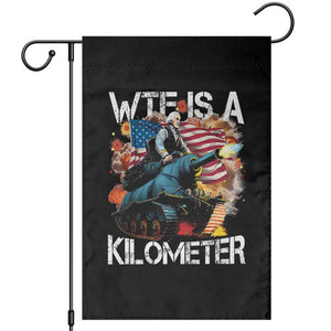 Funny WTF Is A Kilometer Garden Flag Patriotic American Freedom George Washington TS11 Black Print Your Wear