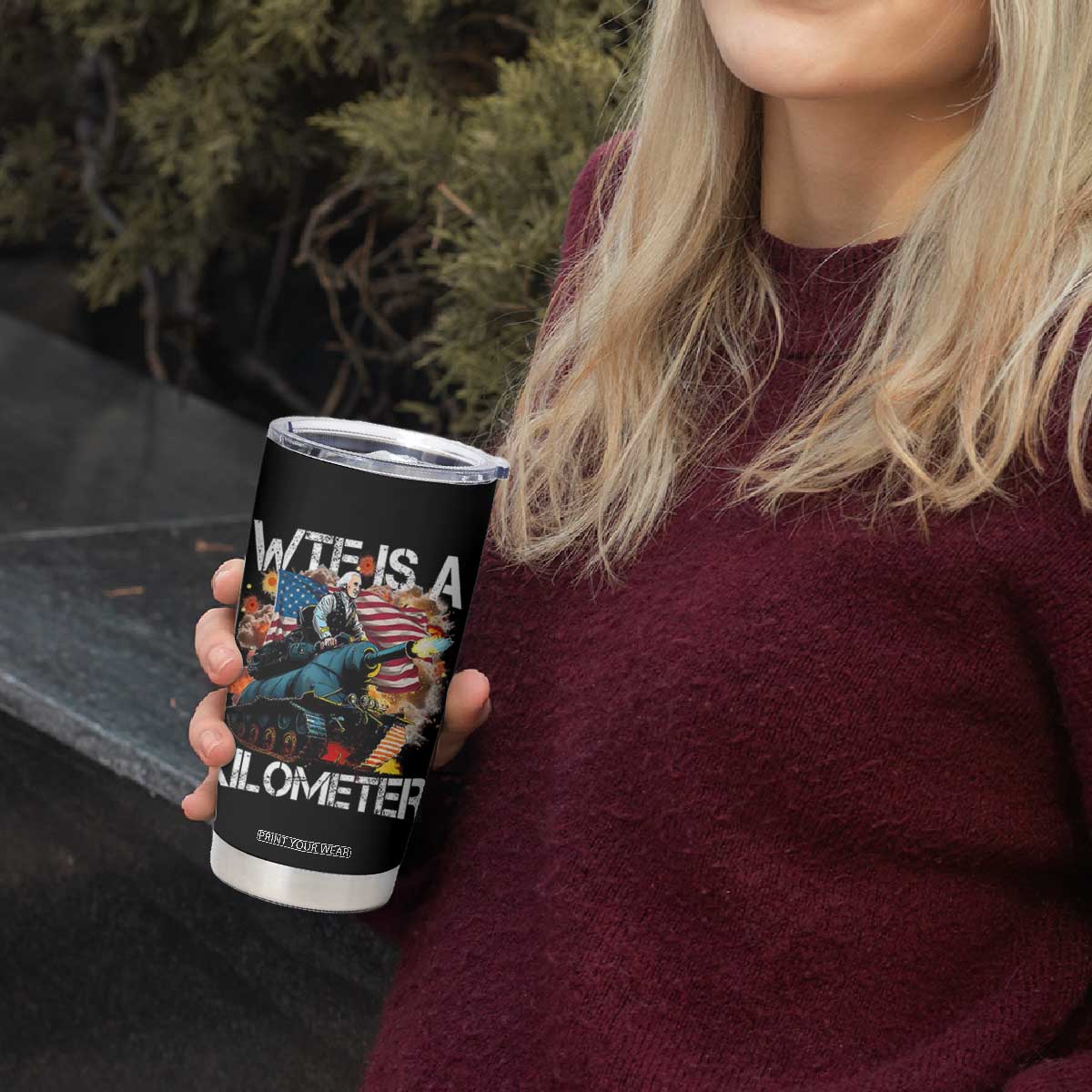 Funny WTF Is A Kilometer Tumbler Cup Patriotic American Freedom George Washington TS11 Print Your Wear