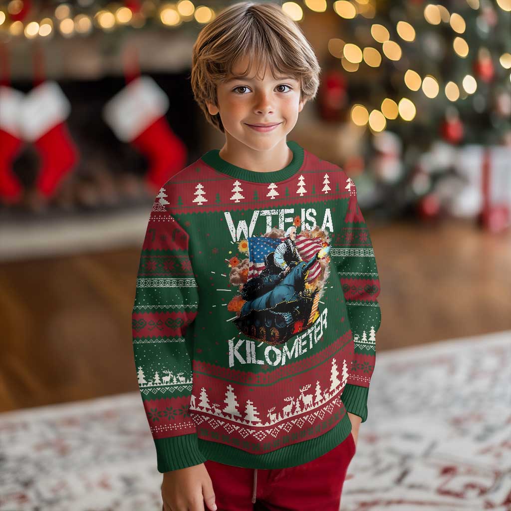 Funny WTF Is A Kilometer Knit Sweatshirt Patriotic American Freedom George Washington TS11 Christmas Print Your Wear