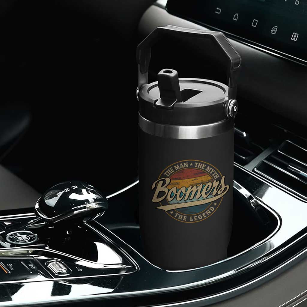 Boomers The Man The Myth The Legend Flip Straw Tumbler Retro Baby Boomers Generation TS11 Print Your Wear