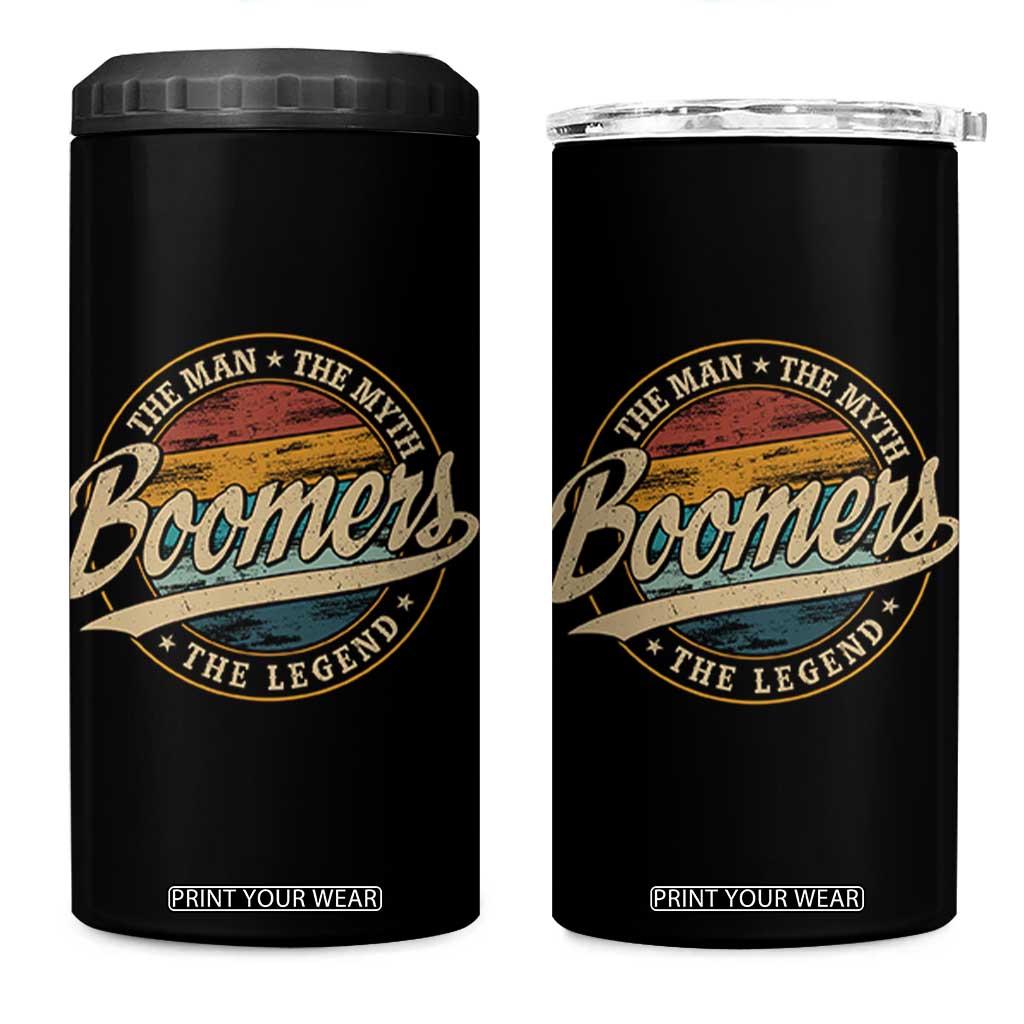 Boomers The Man The Myth The Legend 4 in 1 Can Cooler Tumbler Retro Baby Boomers Generation TS11 One Size: 16 oz Black Print Your Wear