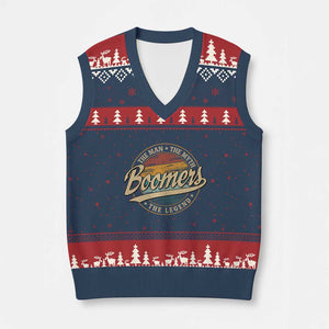 Boomers The Man The Myth The Legend V-Neck Knit Sweater Vest Retro Baby Boomers Generation TS11 Navy Red Print Your Wear