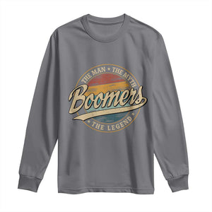 Boomers The Man The Myth The Legend Long Sleeve Shirt Retro Baby Boomers Generation TS11 Charcoal Print Your Wear