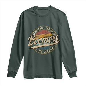 Boomers The Man The Myth The Legend Long Sleeve Shirt Retro Baby Boomers Generation TS11 Dark Forest Green Print Your Wear