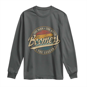 Boomers The Man The Myth The Legend Long Sleeve Shirt Retro Baby Boomers Generation TS11 Dark Heather Print Your Wear