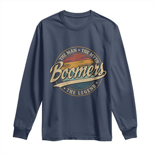 Boomers The Man The Myth The Legend Long Sleeve Shirt Retro Baby Boomers Generation TS11 Navy Print Your Wear