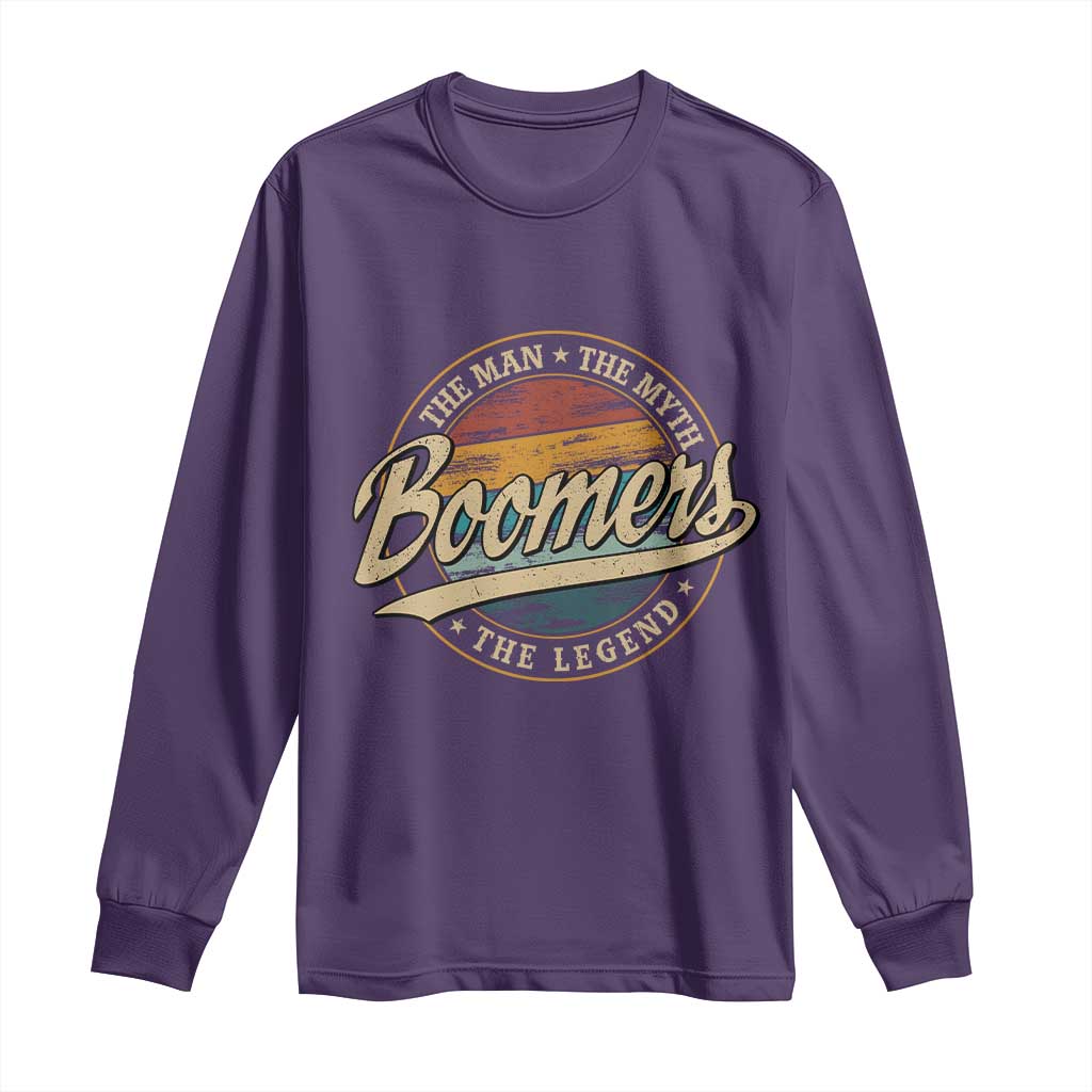 Boomers The Man The Myth The Legend Long Sleeve Shirt Retro Baby Boomers Generation TS11 Purple Print Your Wear