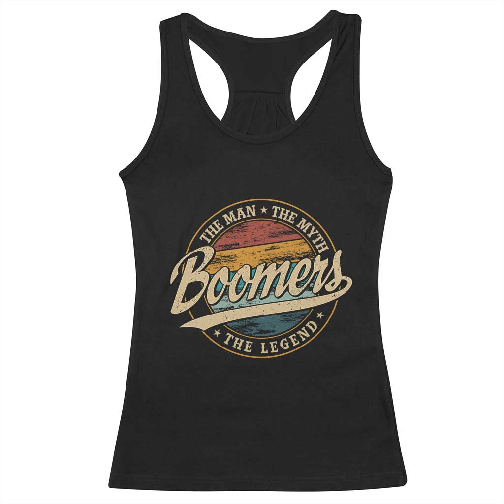 Boomers The Man The Myth The Legend Racerback Tank Top Retro Baby Boomers Generation TS11 Black Print Your Wear
