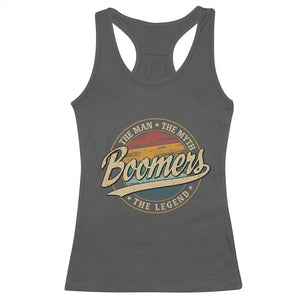 Boomers The Man The Myth The Legend Racerback Tank Top Retro Baby Boomers Generation TS11 Dark Heather Print Your Wear