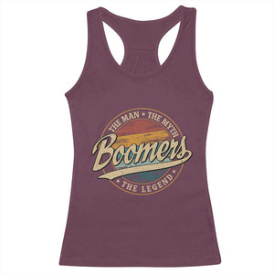 Boomers The Man The Myth The Legend Racerback Tank Top Retro Baby Boomers Generation TS11 Maroon Print Your Wear