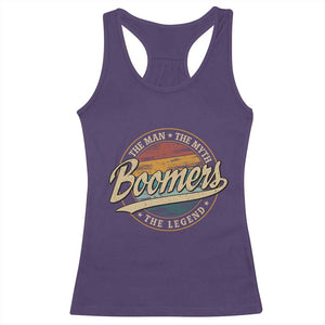 Boomers The Man The Myth The Legend Racerback Tank Top Retro Baby Boomers Generation TS11 Purple Print Your Wear