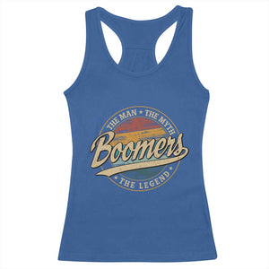 Boomers The Man The Myth The Legend Racerback Tank Top Retro Baby Boomers Generation TS11 Royal Blue Print Your Wear