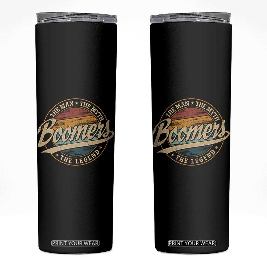 Boomers The Man The Myth The Legend Skinny Tumbler Retro Baby Boomers Generation TS11 Black Print Your Wear