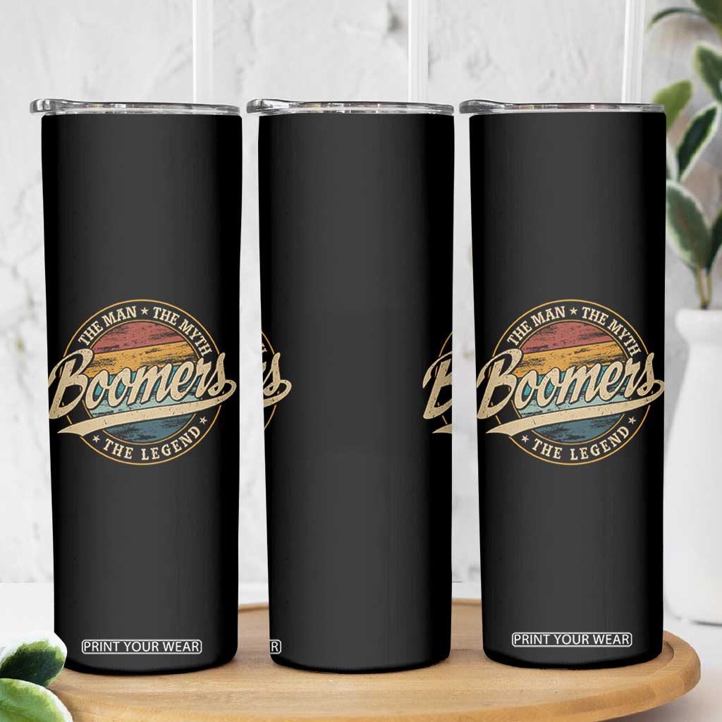 Boomers The Man The Myth The Legend Skinny Tumbler Retro Baby Boomers Generation TS11 Print Your Wear