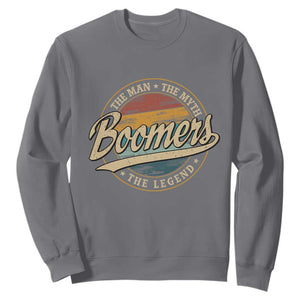 Boomers The Man The Myth The Legend Sweatshirt Retro Baby Boomers Generation TS11 Charcoal Print Your Wear
