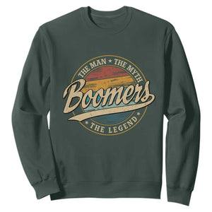 Boomers The Man The Myth The Legend Sweatshirt Retro Baby Boomers Generation TS11 Dark Forest Green Print Your Wear