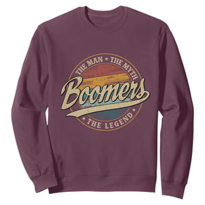 Boomers The Man The Myth The Legend Sweatshirt Retro Baby Boomers Generation TS11 Maroon Print Your Wear