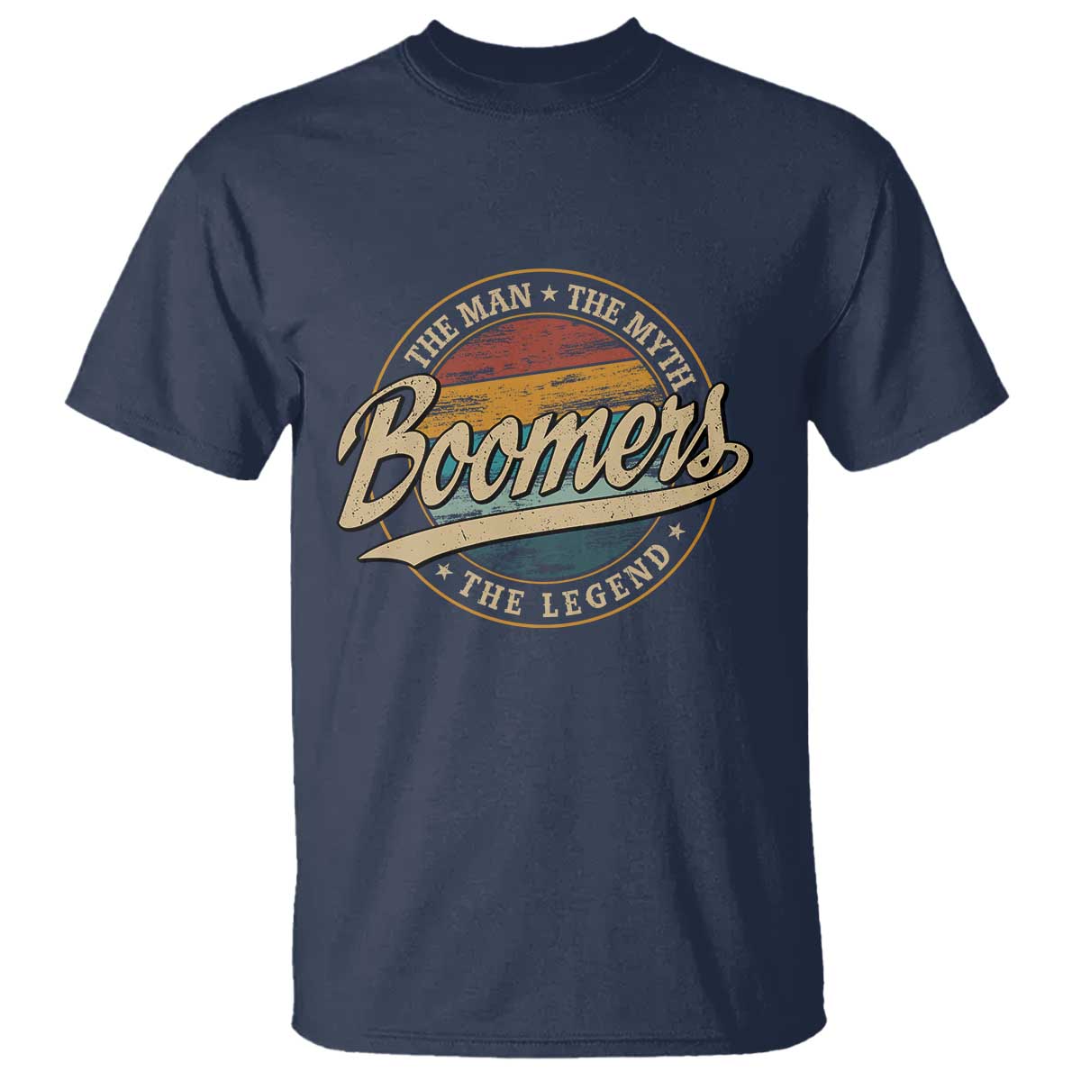 Boomers The Man The Myth The Legend T Shirt Retro Baby Boomers Generation TS11 Navy Print Your Wear