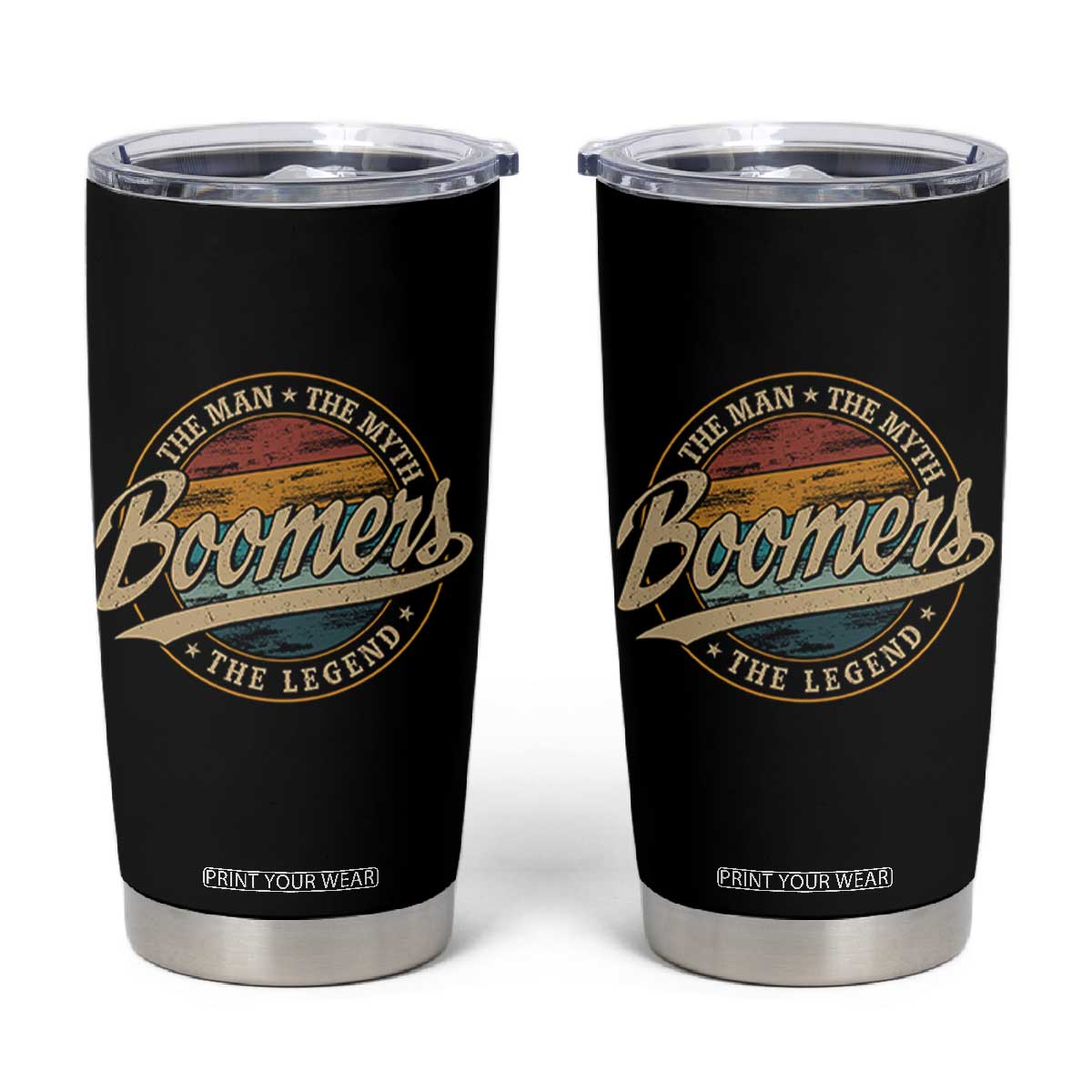 Boomers The Man The Myth The Legend Tumbler Cup Retro Baby Boomers Generation TS11 Black Print Your Wear