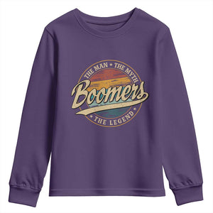 Boomers The Man The Myth The Legend Youth Sweatshirt Retro Baby Boomers Generation TS11 Purple Print Your Wear