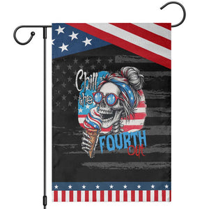 Funny Chill The Fourth Out 4th Of July Garden Flag Patriotic Skeleton Popsicle US Flag TS11 Distressed Black Blue Print Your Wear