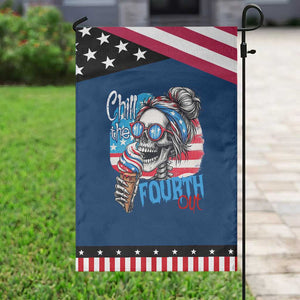 Funny Chill The Fourth Out 4th Of July Garden Flag Patriotic Skeleton Popsicle US Flag TS11 Classic Blue Black Print Your Wear