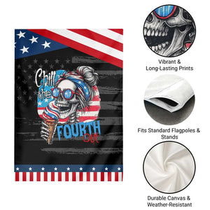 Funny Chill The Fourth Out 4th Of July Garden Flag Patriotic Skeleton Popsicle US Flag TS11 Print Your Wear