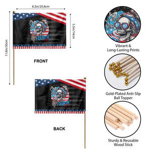 Funny Chill The Fourth Out 4th Of July Patriotic Handheld Flag Skeleton Popsicle US Flag TS11 Print Your Wear