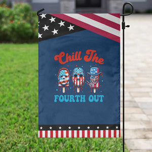 Funny Chill The Fourth Out Garden Flag 4th of July Horror Movie Popsicle Mask USA Flag TS11 Classic Blue Black Print Your Wear