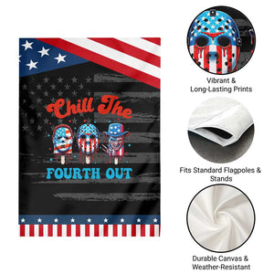 Funny Chill The Fourth Out Garden Flag 4th of July Horror Movie Popsicle Mask USA Flag TS11 Print Your Wear
