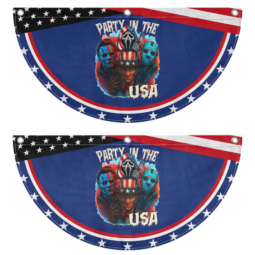Funny Creepy 4th Of July Party In The USA Patriotic Fan Flag 4th Of July Horror Movie Independence Day TS11 2pcs pack Classic Navy Print Your Wear