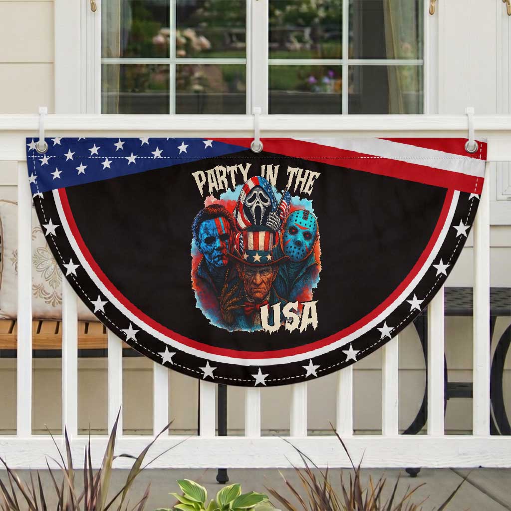 Funny Creepy 4th Of July Party In The USA Patriotic Fan Flag 4th Of July Horror Movie Independence Day TS11 2pcs pack Classic Black Print Your Wear