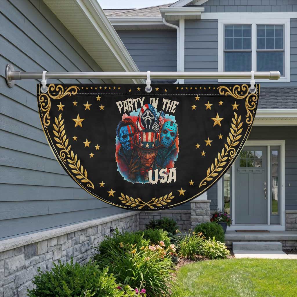 Funny Creepy 4th Of July Party In The USA Patriotic Fan Flag 4th Of July Horror Movie Independence Day TS11 2pcs pack Vintage Black Print Your Wear
