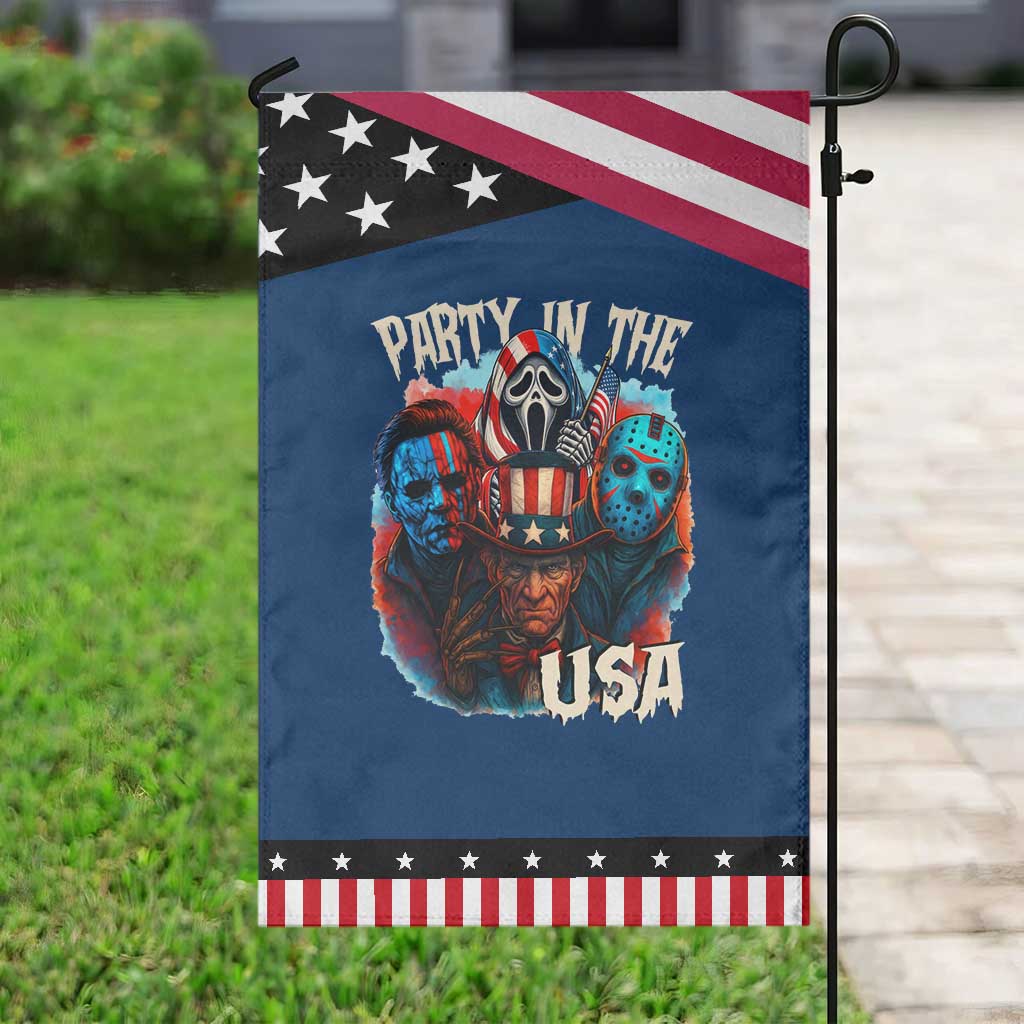 Funny Creepy 4th Of July Party In The USA Garden Flag 4th Of July Horror Movie Independence Day TS11 Classic Blue Black Print Your Wear