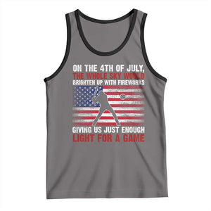 Funny 4th Of July Baseball Tank Top The Whole Sky Would Brighten Up With Fireworks American Flag TS11 Deep Heather Black Print Your Wear