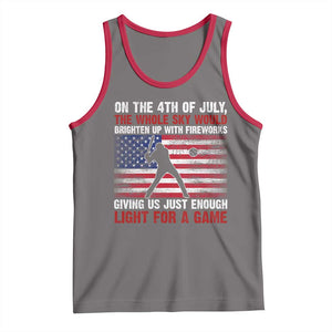 Funny 4th Of July Baseball Tank Top The Whole Sky Would Brighten Up With Fireworks American Flag TS11 Deep Heather Red Print Your Wear