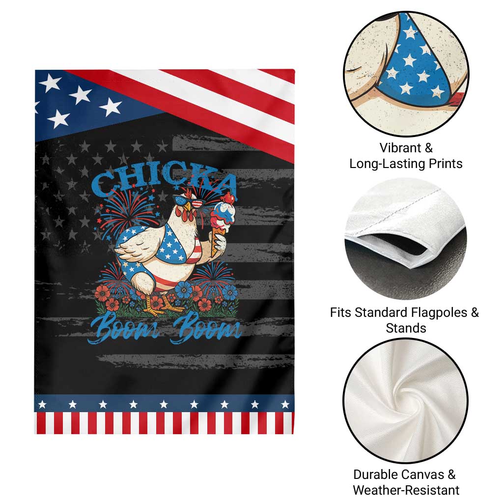 Funny Chicka Boom Boom 4th Of July Garden Flag Patriotic Farmers Chicken Lover TS11 Print Your Wear