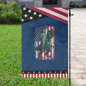 Funny Dinosaur Statue Of Liberty 4th Of July Garden Flag American Flag TS11 Classic Blue Black Print Your Wear