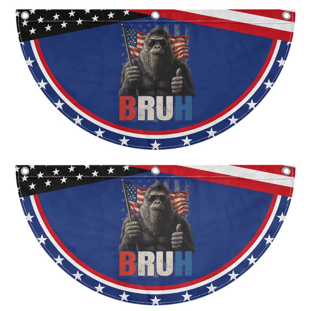 Funny 4th Of July Bigfoot Bruh Patriotic Fan Flag Sasquatch American US Flag