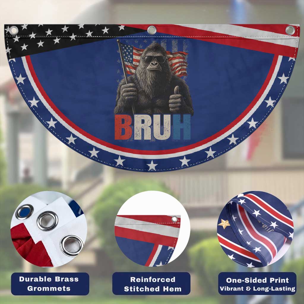 Funny 4th Of July Bigfoot Bruh Patriotic Fan Flag Sasquatch American US Flag
