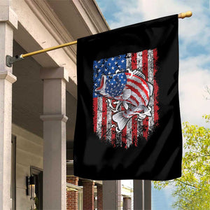 Funny Bass Fish Fishing Vintage American Flag Patriotic Garden Flag TS11 Print Your Wear
