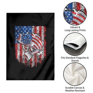 Funny Bass Fish Fishing Vintage American Flag Patriotic Garden Flag TS11 Print Your Wear